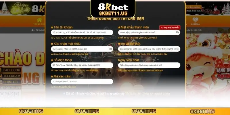 Đăng ký 8KBET Cần chú ý điều kiện về đăng ký 8KBET
